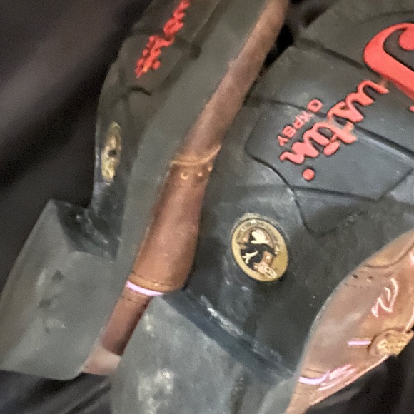 JUSTIN Gypsy L9903 7.5  Leather Cowgirl Western Roper Fat Boy Low Boots - Picture 6 of 7